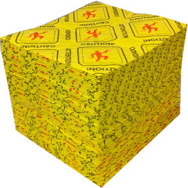 Global Industrial 670639 Global Industrial™ High Visibility Hazmat Sorbent Pads, Heavyweight, 16"W x 18"L, Yellow image.