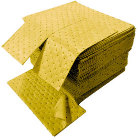 Hazmat Two-Ply Laminated Pad, Premium Weight, 16"W x 18"L, Yellow, 100/Pack view 2