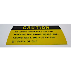 JET Equipment 3330287 JET® Instruction Plate-Caution, 3330287 image.