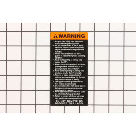 JET Equipment 6296150 JET® Warning Label 54A, 6296150 image.