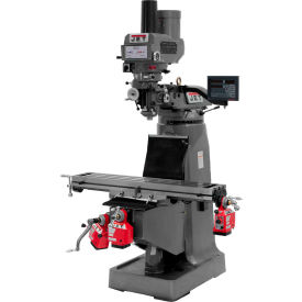 JET Equipment 690094 JTM-4VS Mill With 3-Axis Newall DP700 DRO (Knee) With X, Y and Z-Axis Powerfeeds and Power Draw Bar image.