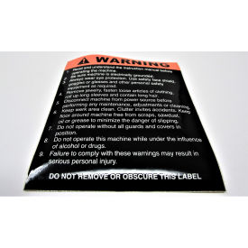 JET Equipment COS18-242 JET® Warning Label, COS18-242 image.