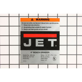 JET Equipment JBG6A-61 JET® Name Plate, JBG6A-61 image.