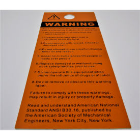 JET Equipment JSH275-55 JET® Warning Card, JSH275-55 image.