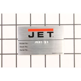 JET Equipment JTAS10-30 JET® Nameplate, JTAS10-30 image.