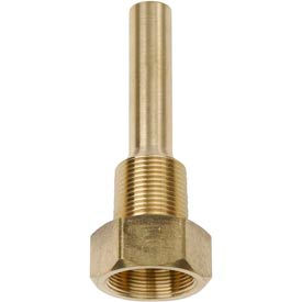 Weiss Instruments Inc. E35-75BS 3/4" NPT Brass Thermowell 3 1/2" stem image.