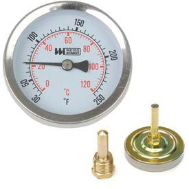 Weiss Instruments Inc. HWBM40 4" dial, 30-250F, 1/2" NPT, rear image.