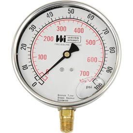 Weiss Instruments Inc. LF441-160-4L Weiss Instruments 4" Dial , Liquid Filled, 1/4" Bottom, 0-160PSI image.