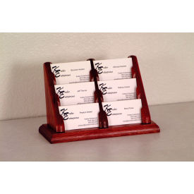 Wooden Mallet BCC2-6MH 6 Pocket Counter Top Business Card Holder - Mahogany image.