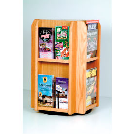 Countertop 8 Pocket Rotary Literature Display - Light Oak