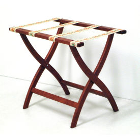 Wooden Mallet LR2-MHTAP Luggage Rack w/ Convex Legs - Mahogany/Tapestry image.