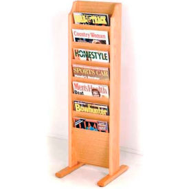 Wooden Mallet Cascade™ Free-Standing 7 Pocket Magazine Rack Light Oak