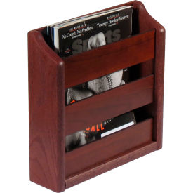 Wooden Mallet MRS1MH Wooden Mallet™ Wall Mount or Countertop Magazine Rack 11"W Mahogany image.
