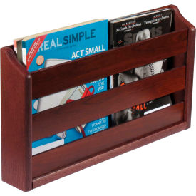 Wooden Mallet MRS2MH Wooden Mallet™ Wall Mount or Countertop Magazine Rack 20"W Mahogany image.