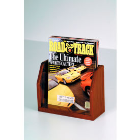 Wooden Mallet MT-1MH Countertop Single Pocket Magazine Display - Mahogany image.