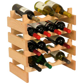 16 Bottle Dakota Wine Rack, Unfinished, 19-1/8 16 Bottle Dakota Wine Rack, Unfinished, 19-1/8