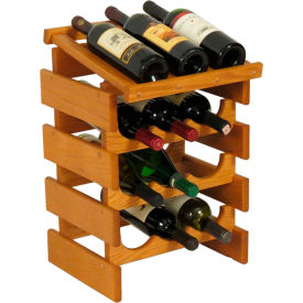 12 Bottle Dakota Wine Rack with Display Top, Medium Oak, 21 12 Bottle Dakota Wine Rack with Display Top, Medium Oak, 21