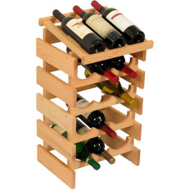 15 Bottle Dakota Wine Rack with Display Top, Unfinished, 25-5/8