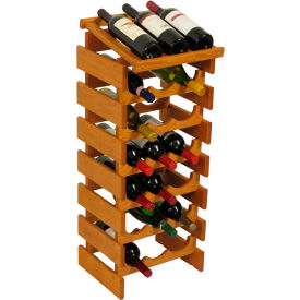 21 Bottle Dakota Wine Rack with Display Top, Medium Oak, 34-7/8 21 Bottle Dakota Wine Rack with Display Top, Medium Oak, 34-7/8