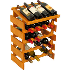 20 Bottle Dakota Wine Rack with Display Top, Medium Oak, 25-5/8 20 Bottle Dakota Wine Rack with Display Top, Medium Oak, 25-5/8