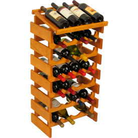 28 Bottle Dakota Wine Rack with Display Top, Medium Oak, 34-7/8 28 Bottle Dakota Wine Rack with Display Top, Medium Oak, 34-7/8