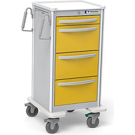 Waterloo Healthcare, LLC JXGKA-3999-YEL Waterloo Healthcare 4-Drawer Aluminum Junior X-Tall Isolation Cart, Key Lock, Yellow image.