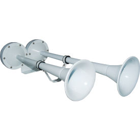 Wolo Manufacturing Corp 1125 Wolo® Two Trumpet Stainless Steel Marine Horn Power Coated White Finish 12-Volt - 1125 image.
