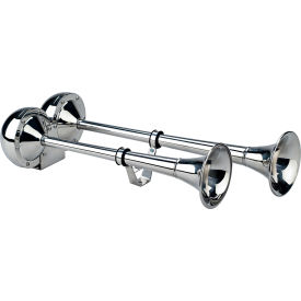 Wolo Manufacturing Corp 125-24 Wolo® Two Trumpet Stainless Steel Marine Horn 24-Volt - 125-24 image.