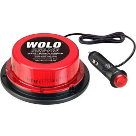 Wolo Manufacturing Corp 3037MP-R Wolo® Mini Warning Light Super Bright LEDs, Red Lens - 3037Mp-R image.