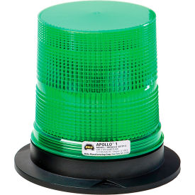 Wolo Manufacturing Corp 3077P-G Wolo® LED Permanent Mount Warning Light, Quad Flash 12-100-Volt Green Lens - 3077P-G image.