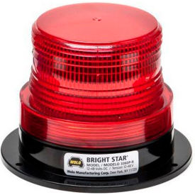 Wolo Manufacturing Corp 3360P-R Wolo® Strobe Warning Light Permanent Mount 12-110 Volt Red Lens - 3360P-R image.