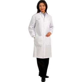 Superior Surgical Mfg Co 439L Unisex Snap Front Lab Coat, White, L image.
