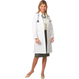 Ladies Traditional Length Lab Coat, White, Size 10