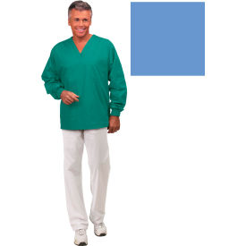 Superior Surgical Mfg Co 66873XL Unisex Long Sleeve Scrub Shirt, Non Reversible, Ciel Blue, 3XL image.