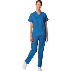 Superior Surgical Mfg Co 6796L Unisex Set-In Sleeve Scrub Shirt, Reversible, Ciel Blue, L image.