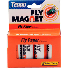 Woodstream Corporation T518 TERRO® Fly Magnet Sticky Fly Paper Trap, 8-Pack - T518 image.