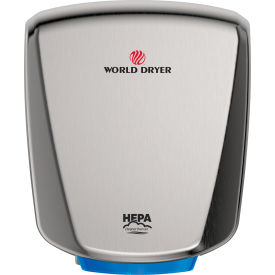 World Dryer Corporation Q-973A2 World Dryer® VERDEdri® Hi-Speed Hand Dryer, ADA Compliant, Brushed Stainless, 120-277V image.