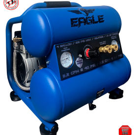 Wood Industries, Inc. EA-4000 Eagle™ Portable Air Compressor, 1.5 HP, 4 Gallon Capacity, Side Stack, 2.5 CFM image.