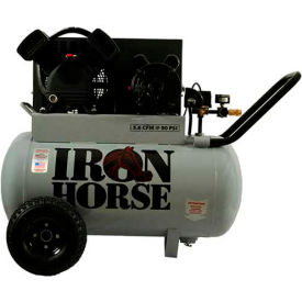 Wood Industries, Inc. IHP5120H1-US Iron Horse IHP5120H1-US, Portable Electric Air Compressor, 5 HP, 20 Gallon, Horizontal, 5.6 CFM image.