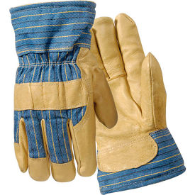 WELLS LAMONT INDUSTRIAL Y0042L Wells Lamont Industrial Pigskin Leather-Palm Glove W/ Safety Cuff, Thermal Fill Lined, L, 12 Pairs image.