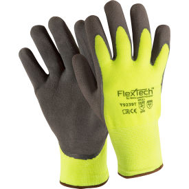 Wells Lamont Industrial Hi Vis Synthetic Knit, Thermal, Nitrile Palm Gloves, M
