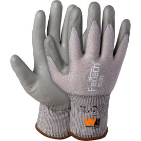 WELLS LAMONT INDUSTRIAL Y9298L Wells Lamont Industrial Polyurethane-Coated Gloves, 18 Gauge, ANSI A4 Cut, Gray, L, 12 Pairs image.