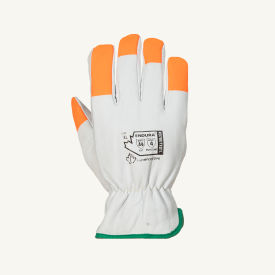 SUPERIOR GLOVE WORKS USA LIMITED 378GTXOTL Superiorglove Endura Goatskin, Thinsulate Lined Gloves W/Hi-Viz Orange Finger Tips, ANSI A5, L image.