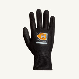 SUPERIOR GLOVE WORKS USA LIMITED STAGBPU-10 Superiorglove Tenactiv Glove W/Black 13Ga Knit, Polyurethane Palm, ANSI A4, Size 10 image.