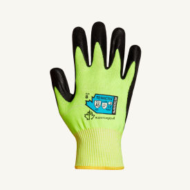 SUPERIOR GLOVE WORKS USA LIMITED STAGHVPN-7 Superiorglove Tenactiv Glove, Hi-Viz, Micropore Nitrile Palm, ANSI A5, Size 7 image.