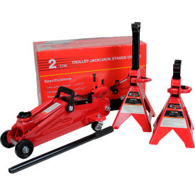 INTEGRATED SUPPLY NETWORK 63097A K-Tool International 2 Ton Trolley/Jack Stands Combo image.