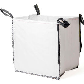 Commercial FIBC Bulk Bags - Duffel Top, Flat Bottom 2205 Lbs Corrugated Wall/PP, 35x35x40 -Pack Of 5
