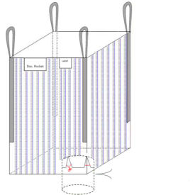 ShopTough Ventilated Bag Open Top & Spout Bottom 2200 lb. Capacity 35"L x 41"W x 60"H White 