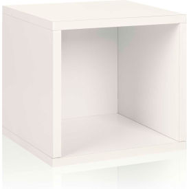 Way Basics BS-285-340-320-WE Way Basics Eco Stackable Storage Cube, White image.