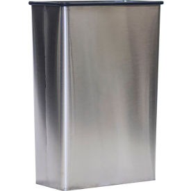 Witt Company 70SS Witt Stainless Steel Wall Hugger Wastebasket Without Plastic Swing Top 22 Gallon, 70SS image.